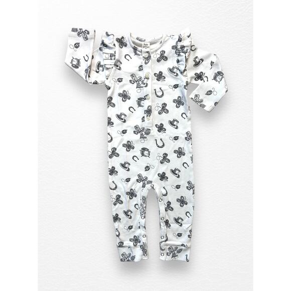 NWT Organic Lucky Irish Ruffle Shoulder Romper, 12-18 Months - Picture 5 of 6